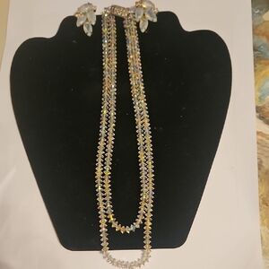 Dazzling Multi-Strand Crystal Necklace Set